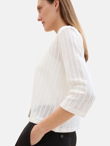 TOM TAILOR Knit cardigan in White