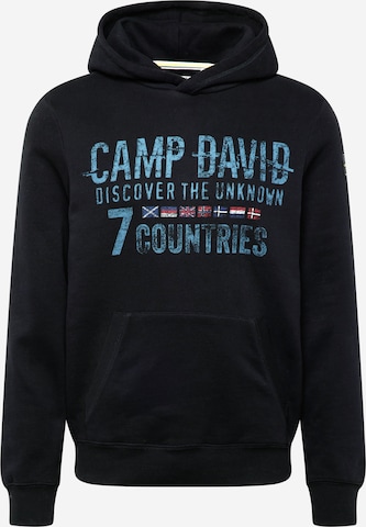 CAMP DAVID Sweatshirt in Zwart: voorkant