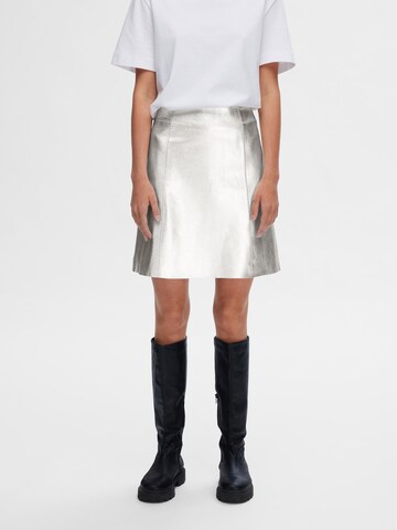 SELECTED FEMME Skirt in Silver: front