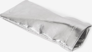 styleBREAKER Etui 'Brillenetui Metallic mit Putztuch' in Silber: Vorderseite
