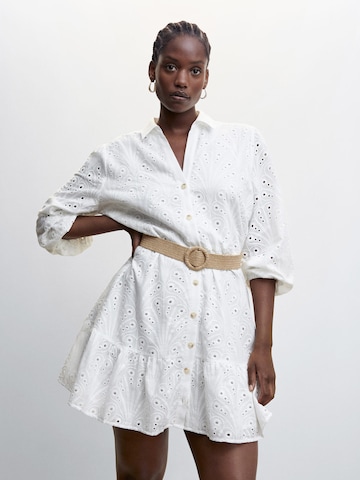 MANGO Košeľové šaty 'Merida' - biela: predná strana