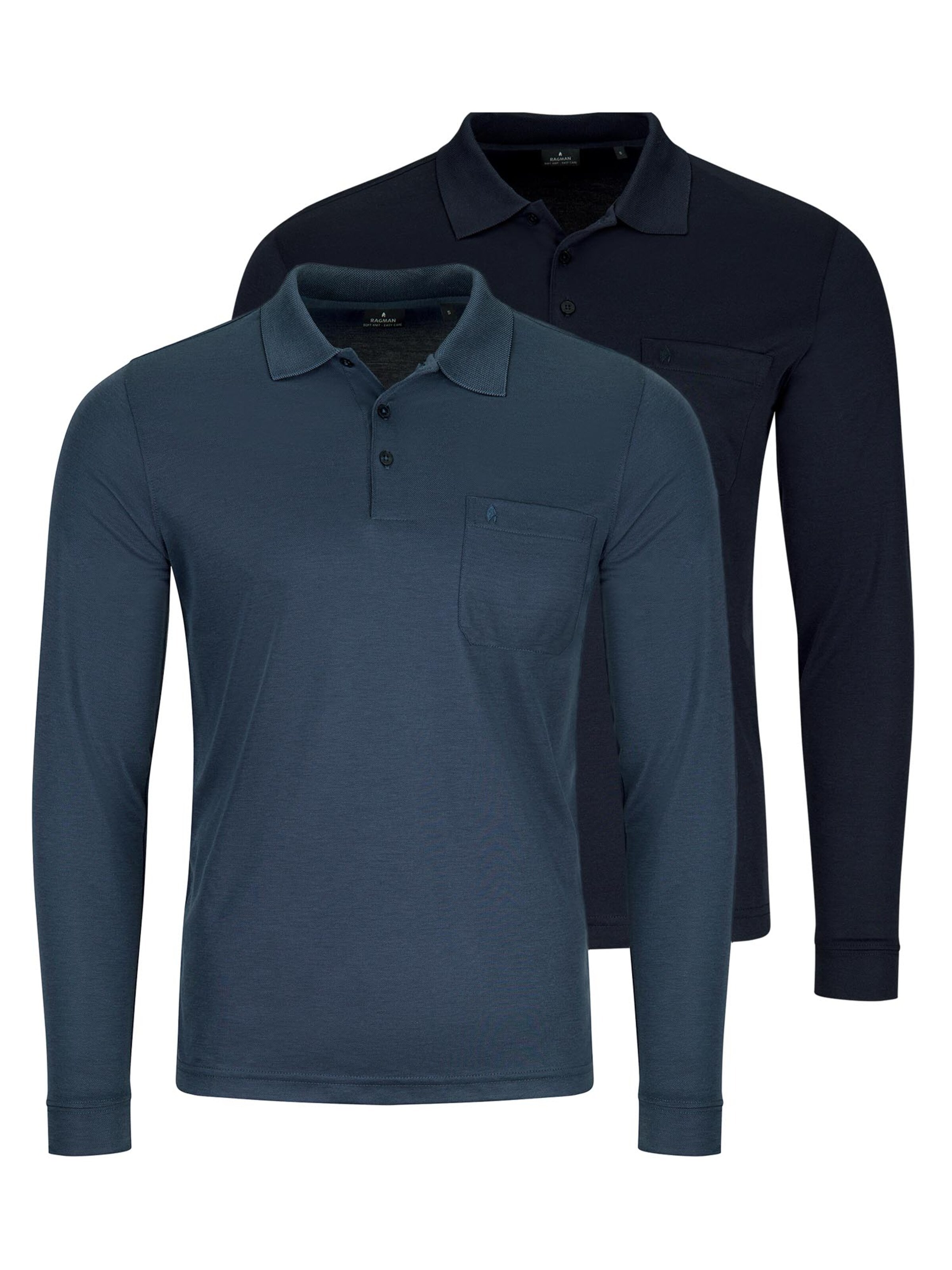 Ragman Shirt 'Basic' in Blue: front