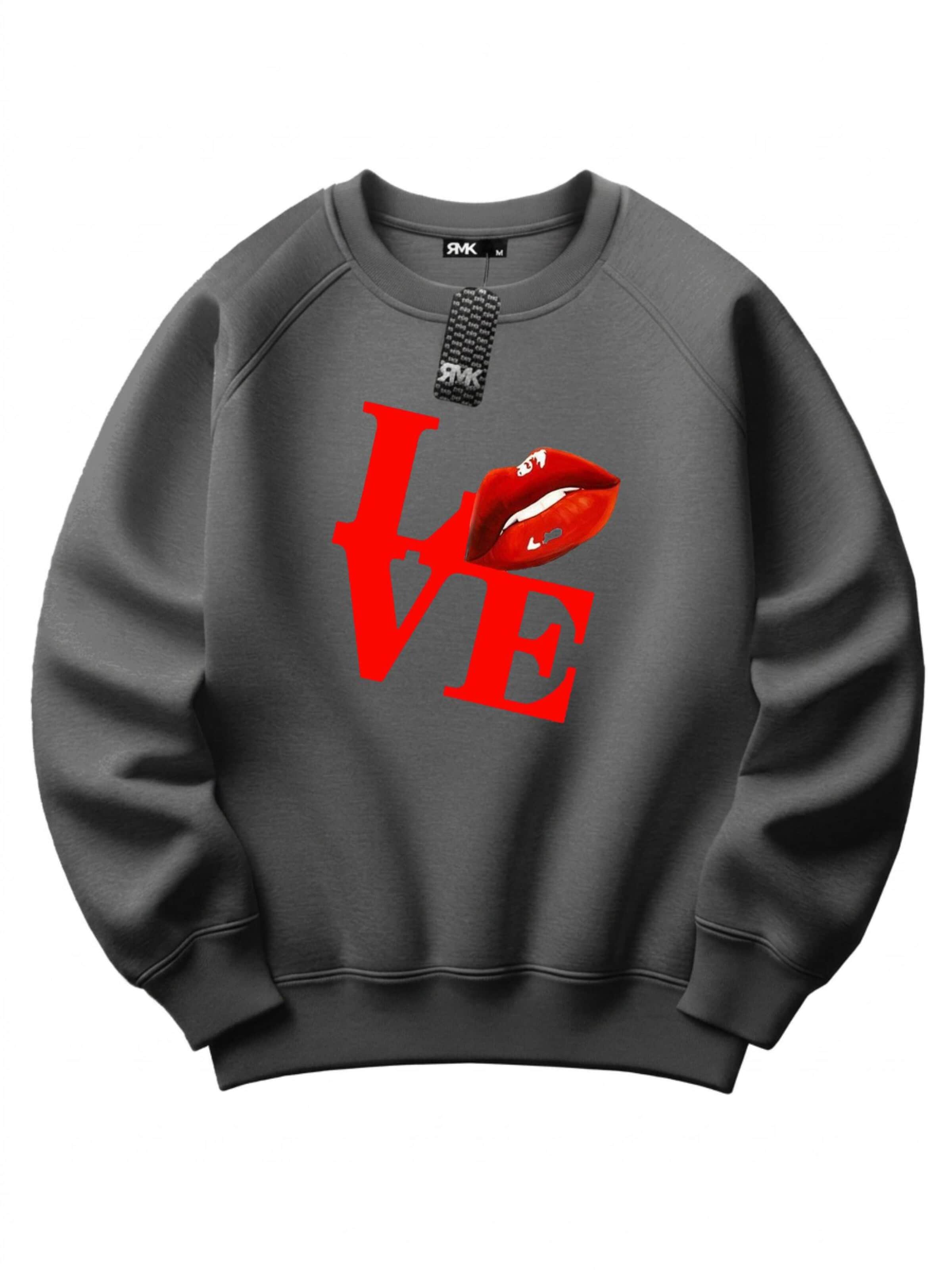 RMK Sweatshirt 'Love'‌‌‌‌‌‌‌‌‌‌ in Grau: Vorderseite