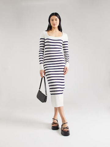 Gina Tricot Úpletové šaty – bílá: přední strana