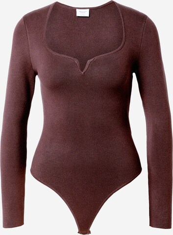 Shirtbody 'DRAMA SWEETHEART' Abercrombie & Fitch en marron : devant