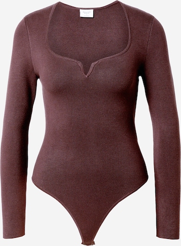 Shirtbody 'DRAMA SWEETHEART' Abercrombie & Fitch en marron : devant