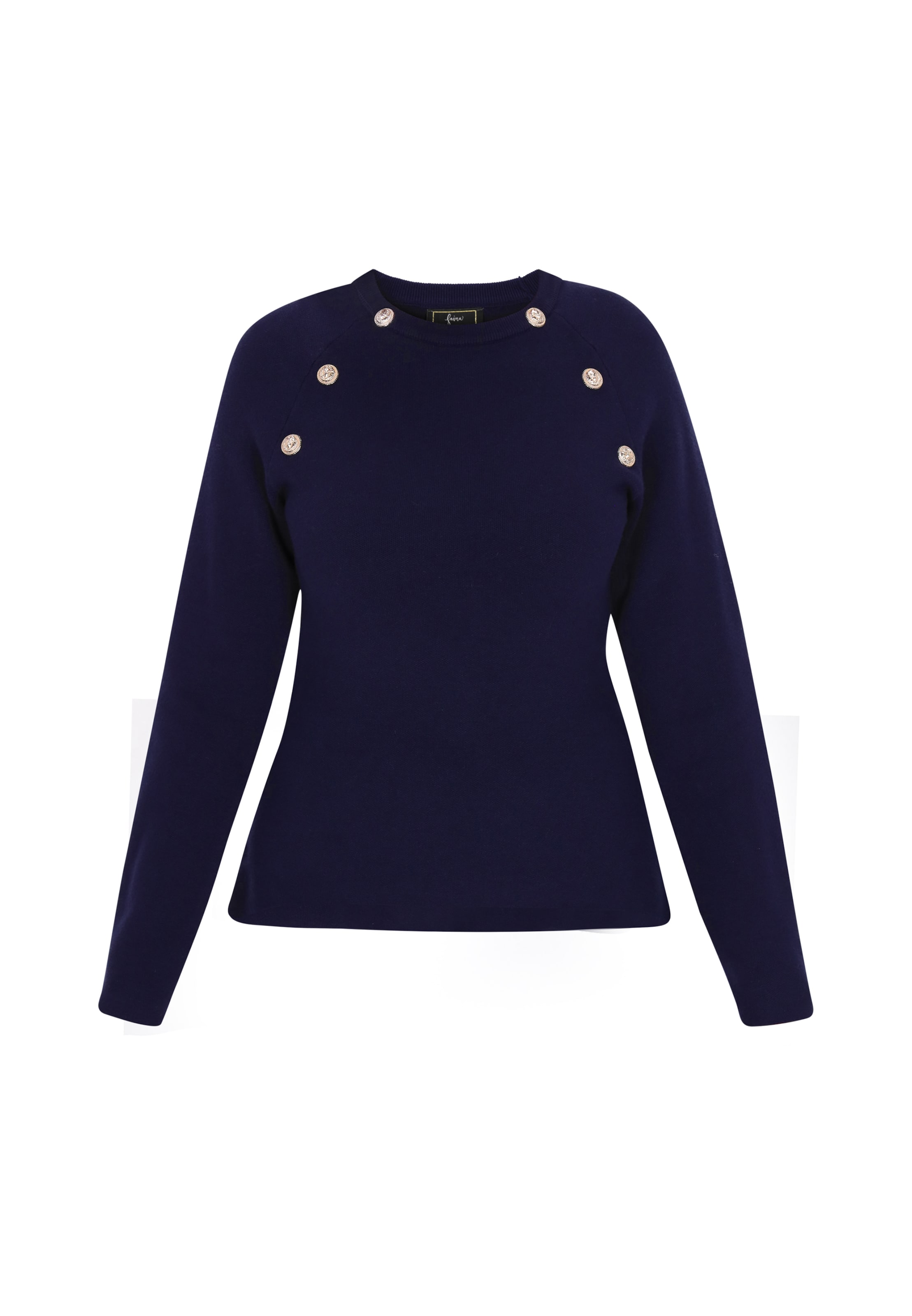 Pulover de la faina pe albastru: față