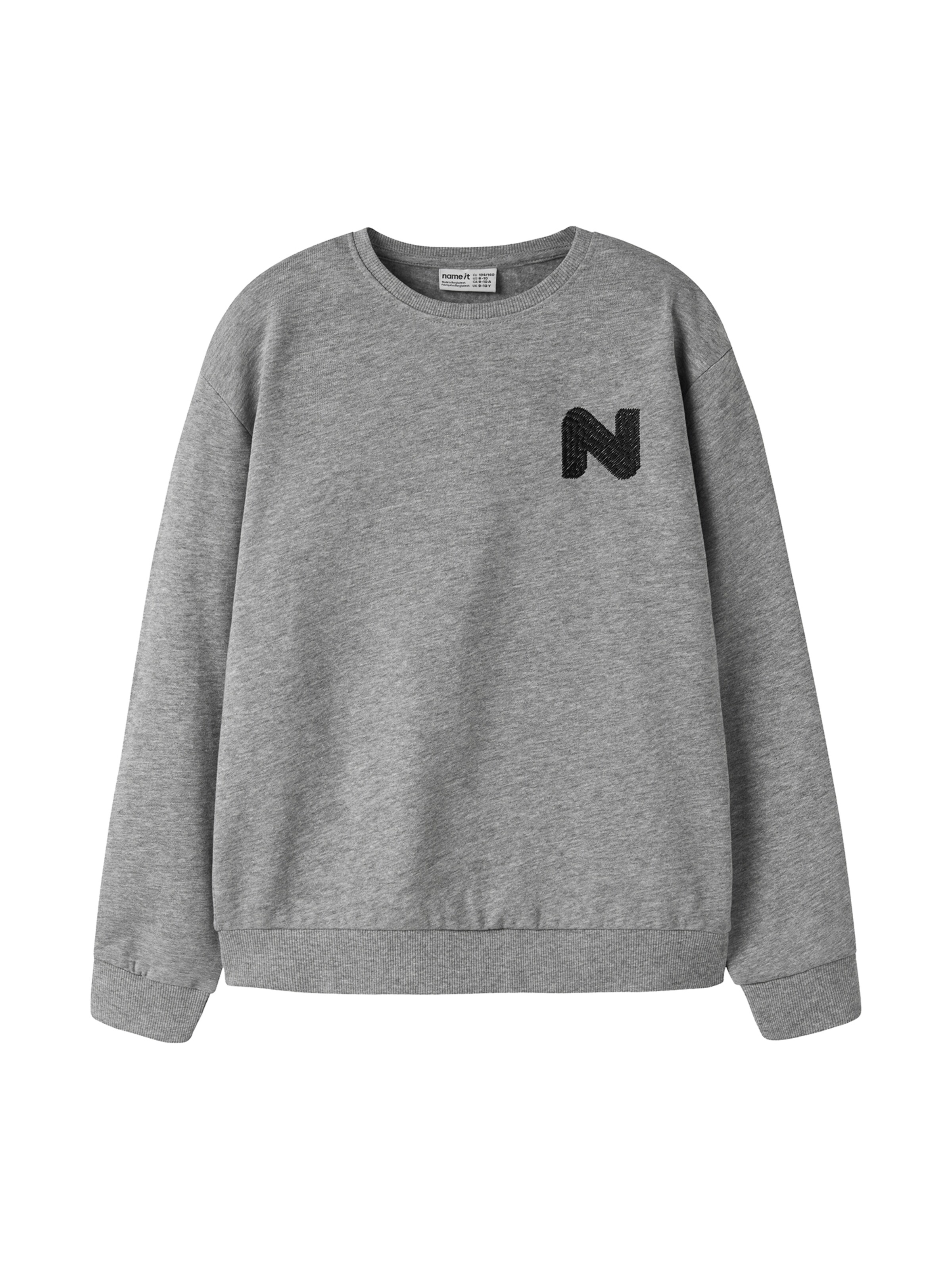 NAME ITSweater majica 'NKMNILAN' - siva boja: prednji dio