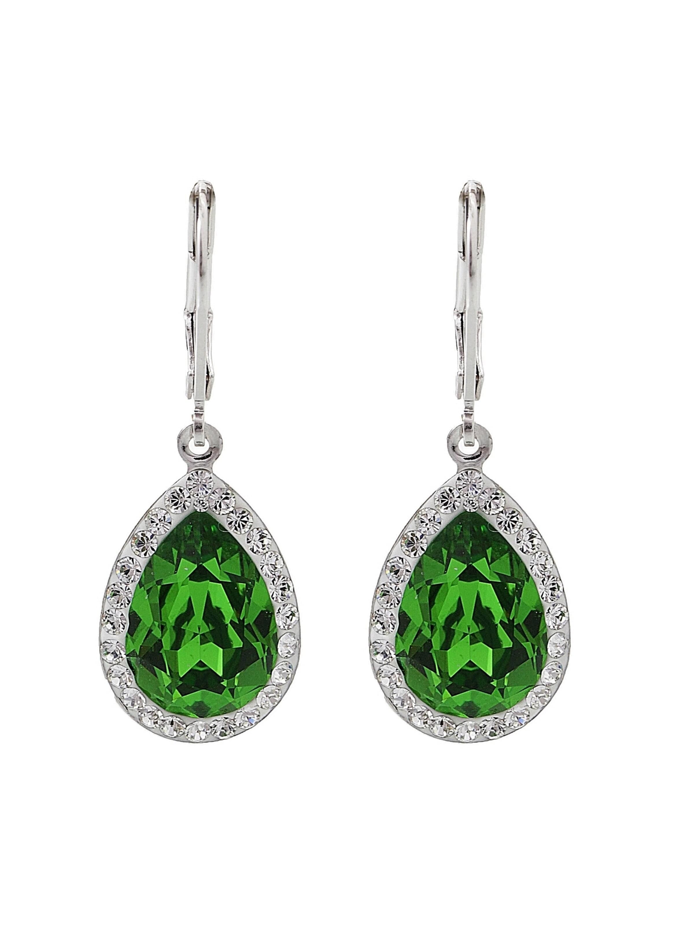 EXCLUSIVE EDITION Uhani 'Agidel adorned with Swarovski crystals' | zelena barva: sprednja stran