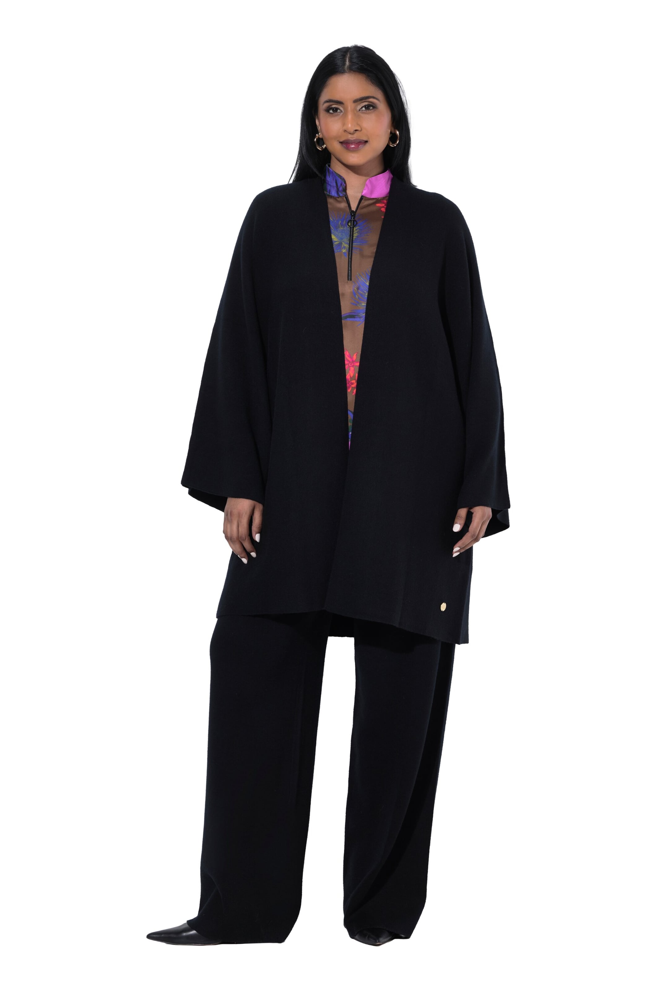 Ulla Popken Knit cardigan in Black: front