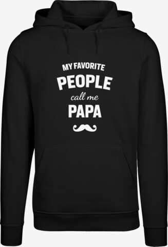 Felpa 'Fathers Day - My Favorite People Call Me Papa' di Merchcode in nero: frontale
