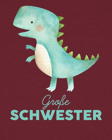 watabout.kids Shirt 'Dinosaurier 03 Große Schwester' in Red