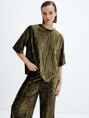 MANGO Wide leg Trousers 'XGOGO' in Green