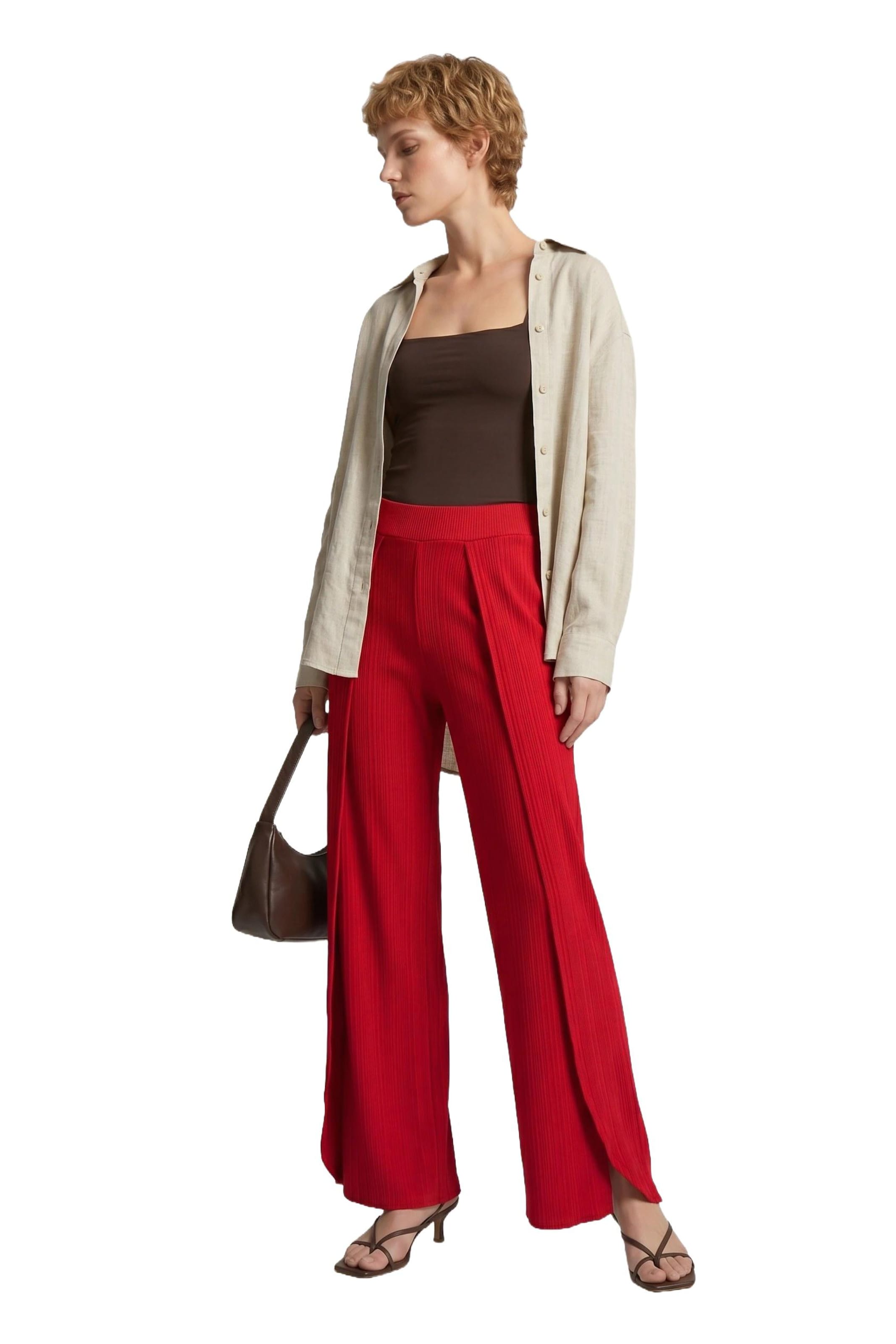 Alexa Dash Wide leg Pants in Red