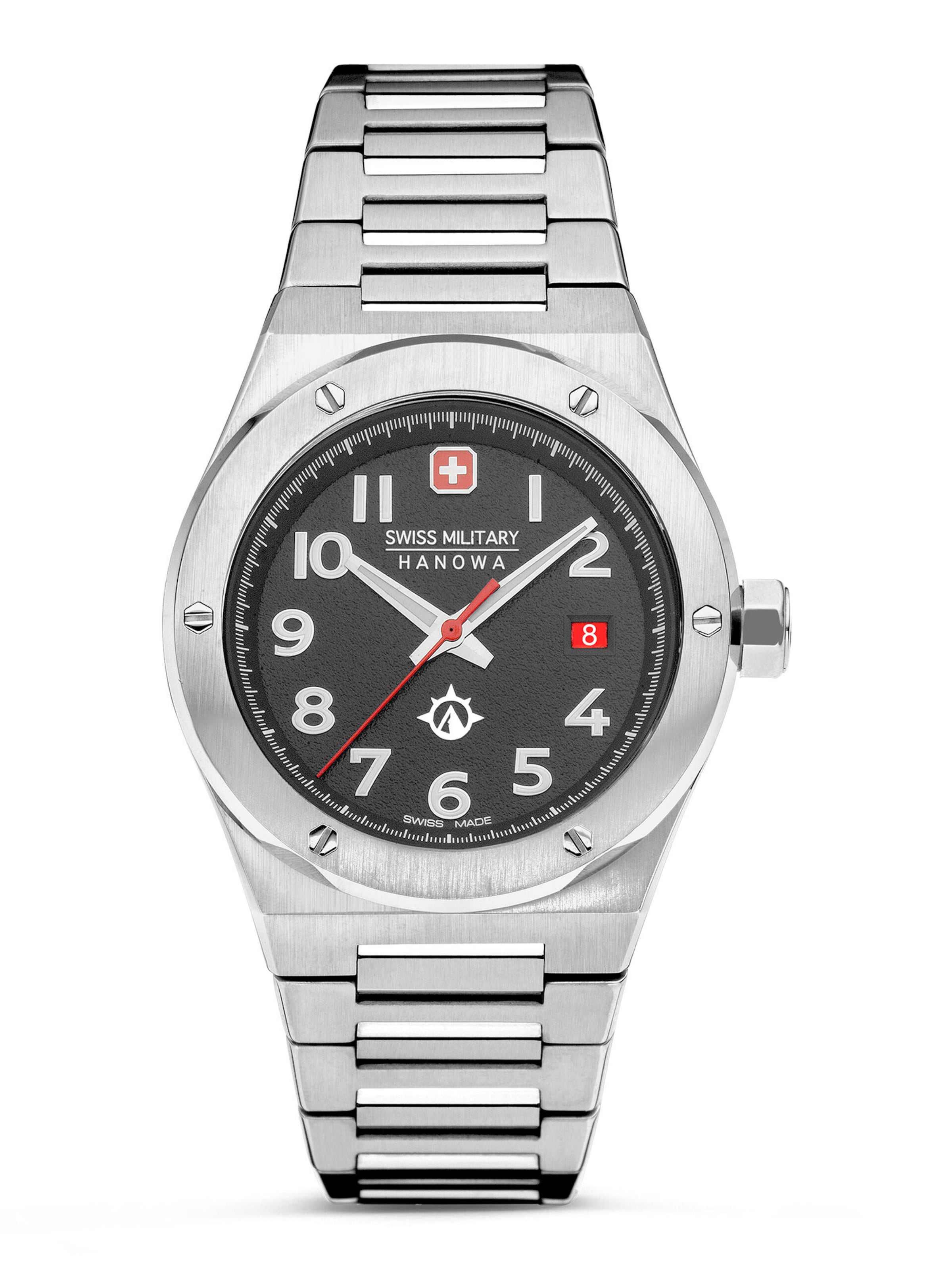 SWISS MILITARY HANOWA Analoog horloge 'Sonoran' in Zilver: voorkant