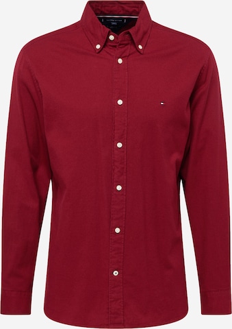 TOMMY HILFIGER - Regular Fit Camisa 'Flex' em vermelho: frente