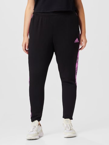 Effilé Pantalon de sport 'Tiro Winterized ' ADIDAS SPORTSWEAR en noir : devant