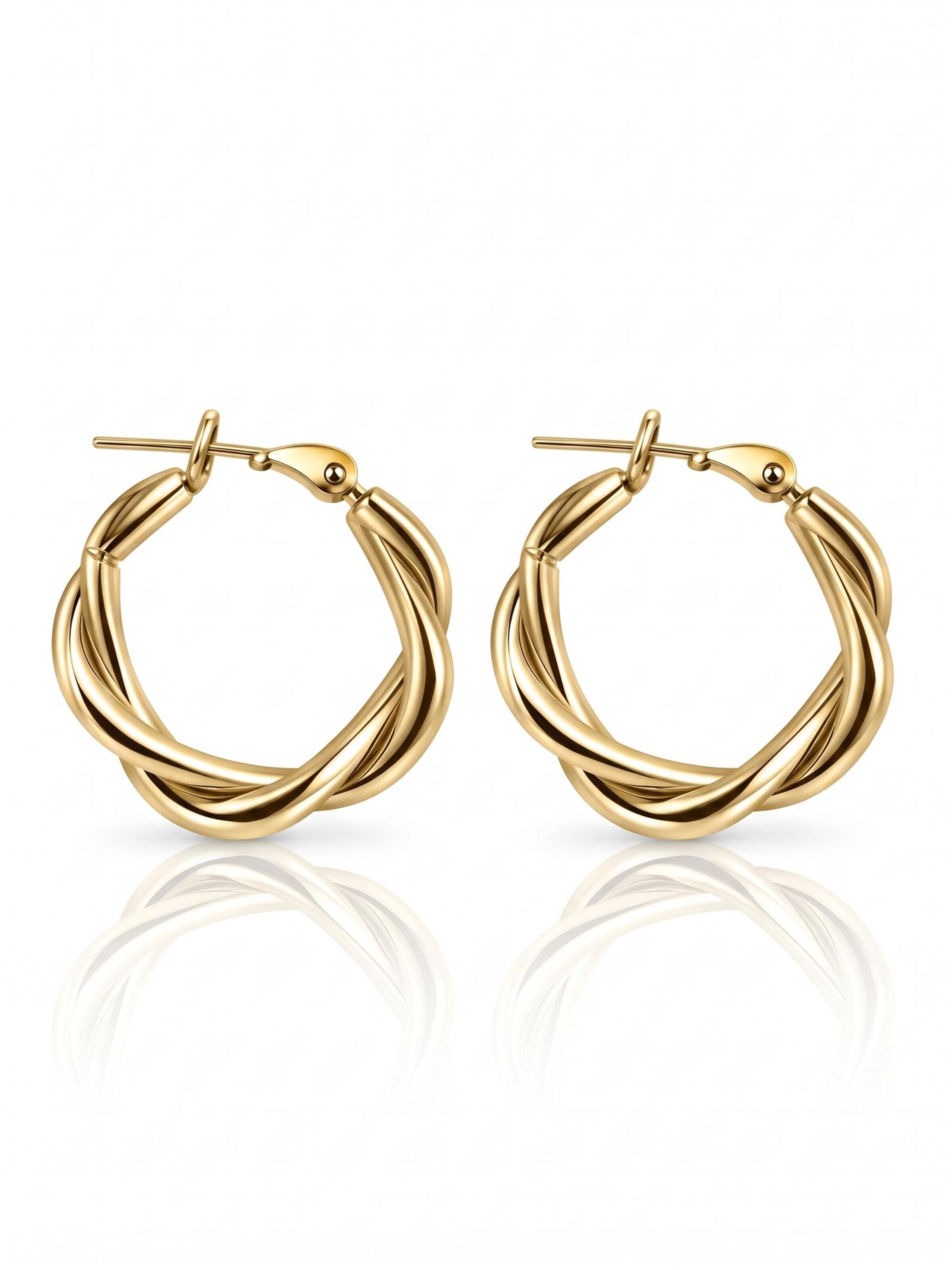 Kamakula Ohrringe 'Twisted Spiral'‌ in Gold: Vorderseite