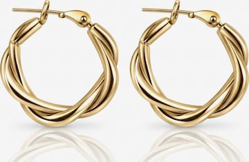 Kamakula Ohrringe 'Twisted Spiral' in Gold: Vorderseite