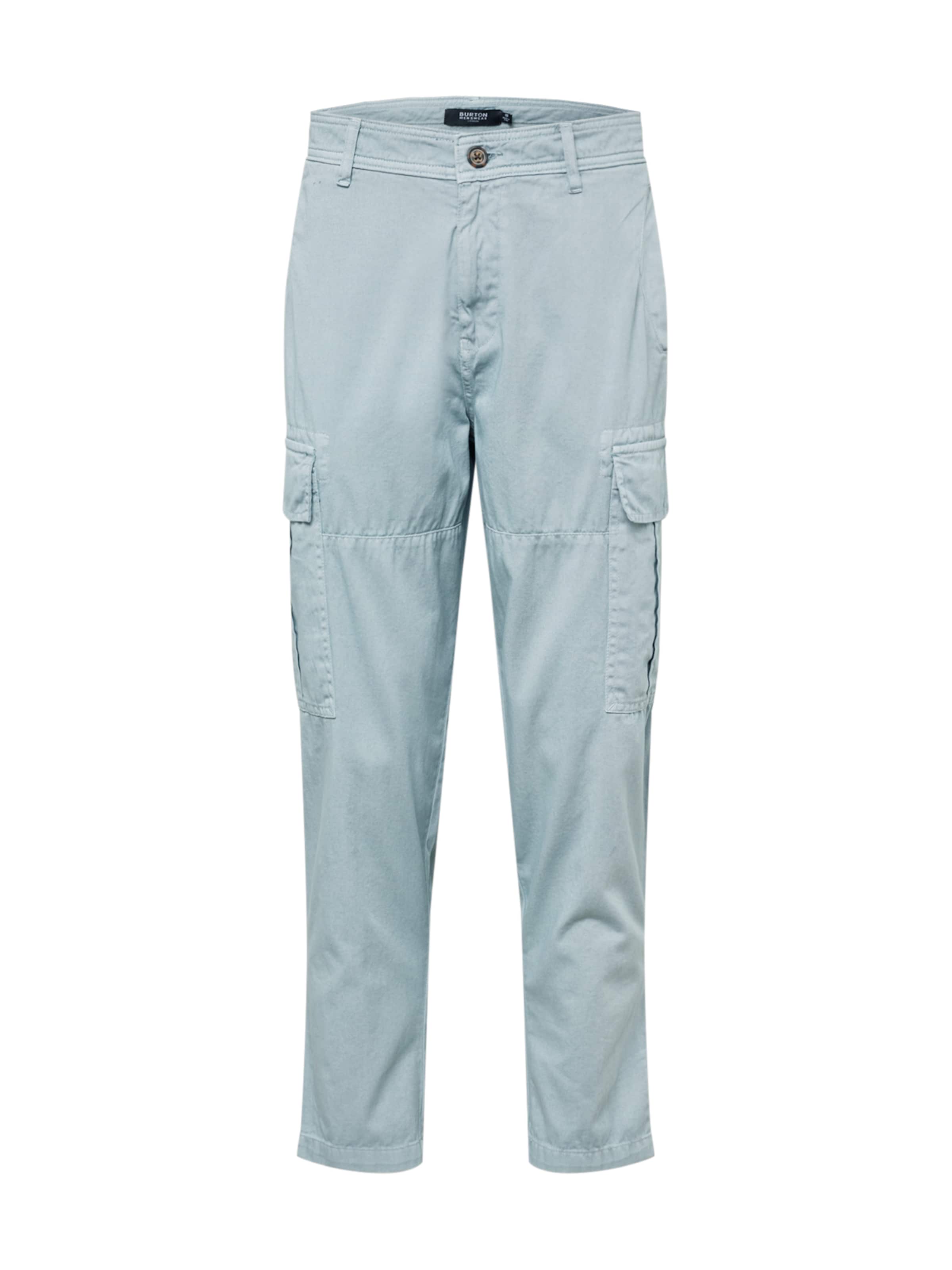 BURTON MENSWEAR LONDON Tapered Cargo trousers in Blue: front
