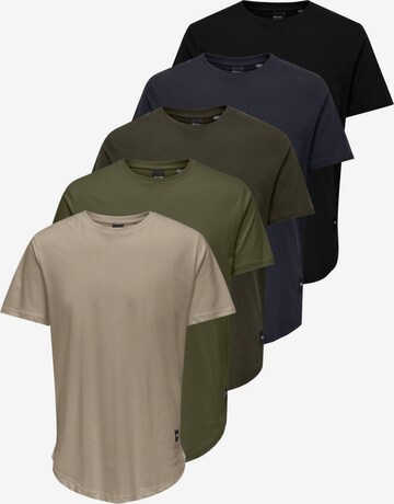 T-Shirt 'MATT LONGY' Only & Sons en beige : devant