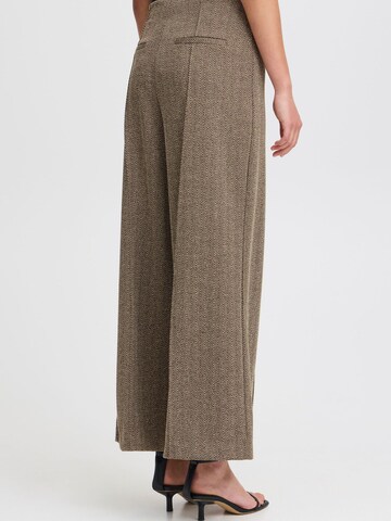 ICHI - Pierna ancha Pantalón chino ' IHKATE JACQUARD PA9 ' en marrón