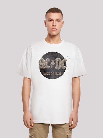 F4NT4STIC Shirt 'ACDC Rock Band Shirt Rock or Bust' in Weiß: Vorderseite