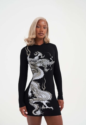 Robe 'Rotes Drachen' Ed Hardy en noir : devant