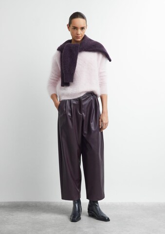 COMMA Wide leg Bandplooibroek in Lila: voorkant