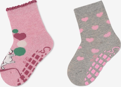 STERNTALER Sokker i gråmelert / rosa / rød, Produktvisning
