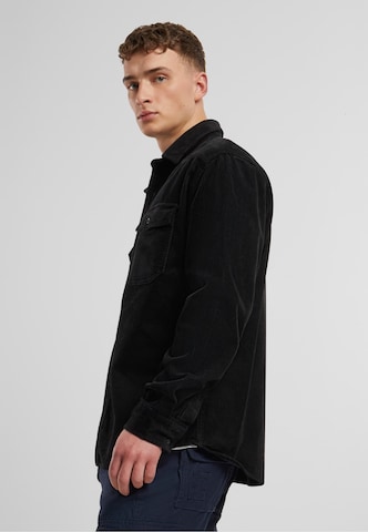 Brandit Regular fit Button Up Shirt in Black