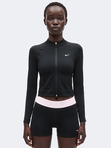 Bluză cu fermoar sport 'Nike Pro' de la NIKE pe negru: față