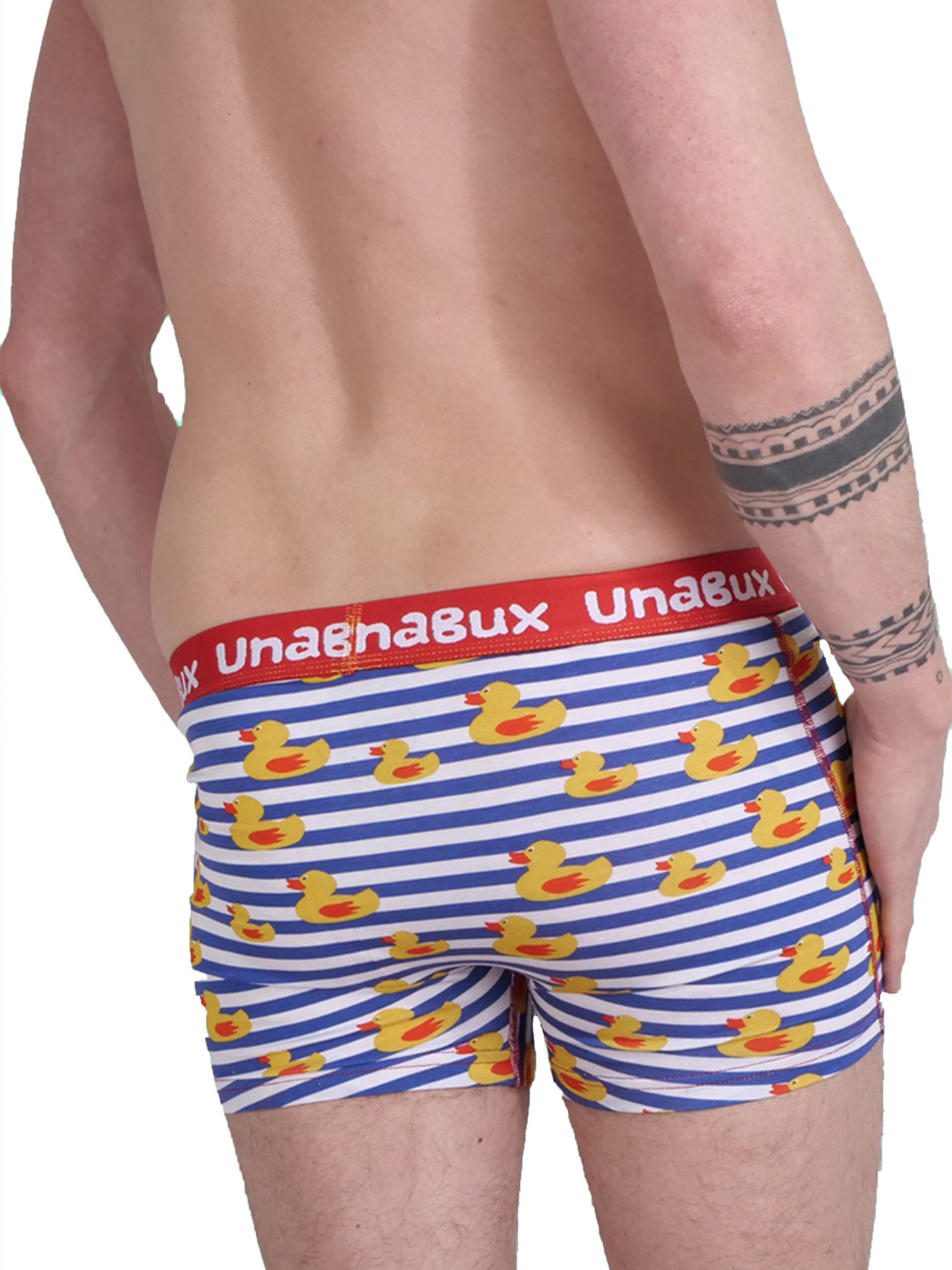 UNABUX Boxer shorts ' BLACK WHITE RABBIT ' in Blue