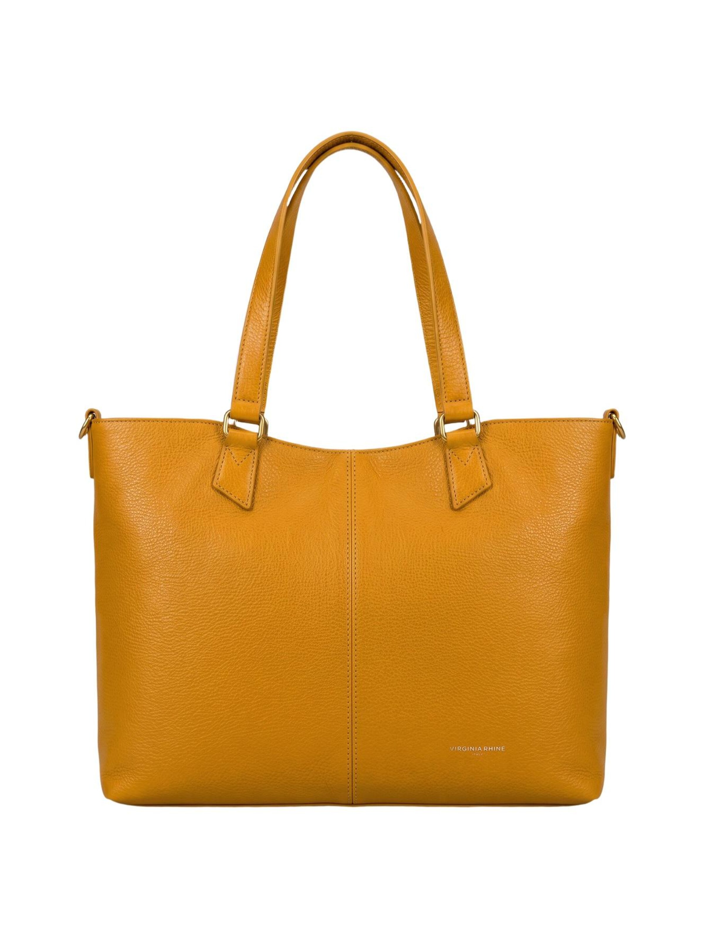 Borsa a spalla 'Borsa a Spalla Donna Pelle Genuina Virginia Rhinè 43x31 cm' di Virginia Rhinè in giallo: frontale