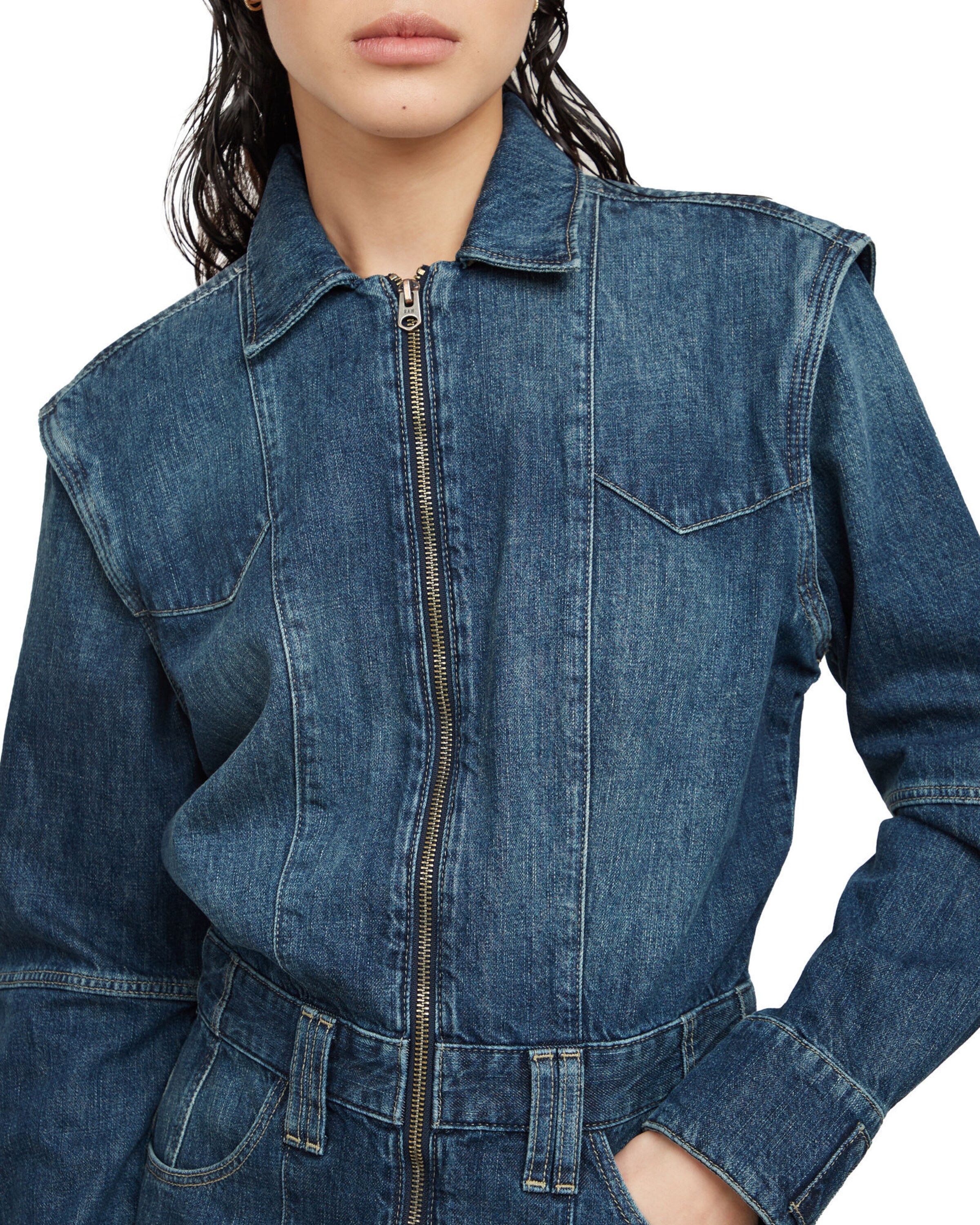 G-STAR Blousejurk 'Biker' in Blauw