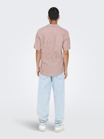 Only & Sons Regular fit Overhemd 'Caiden' in Bruin