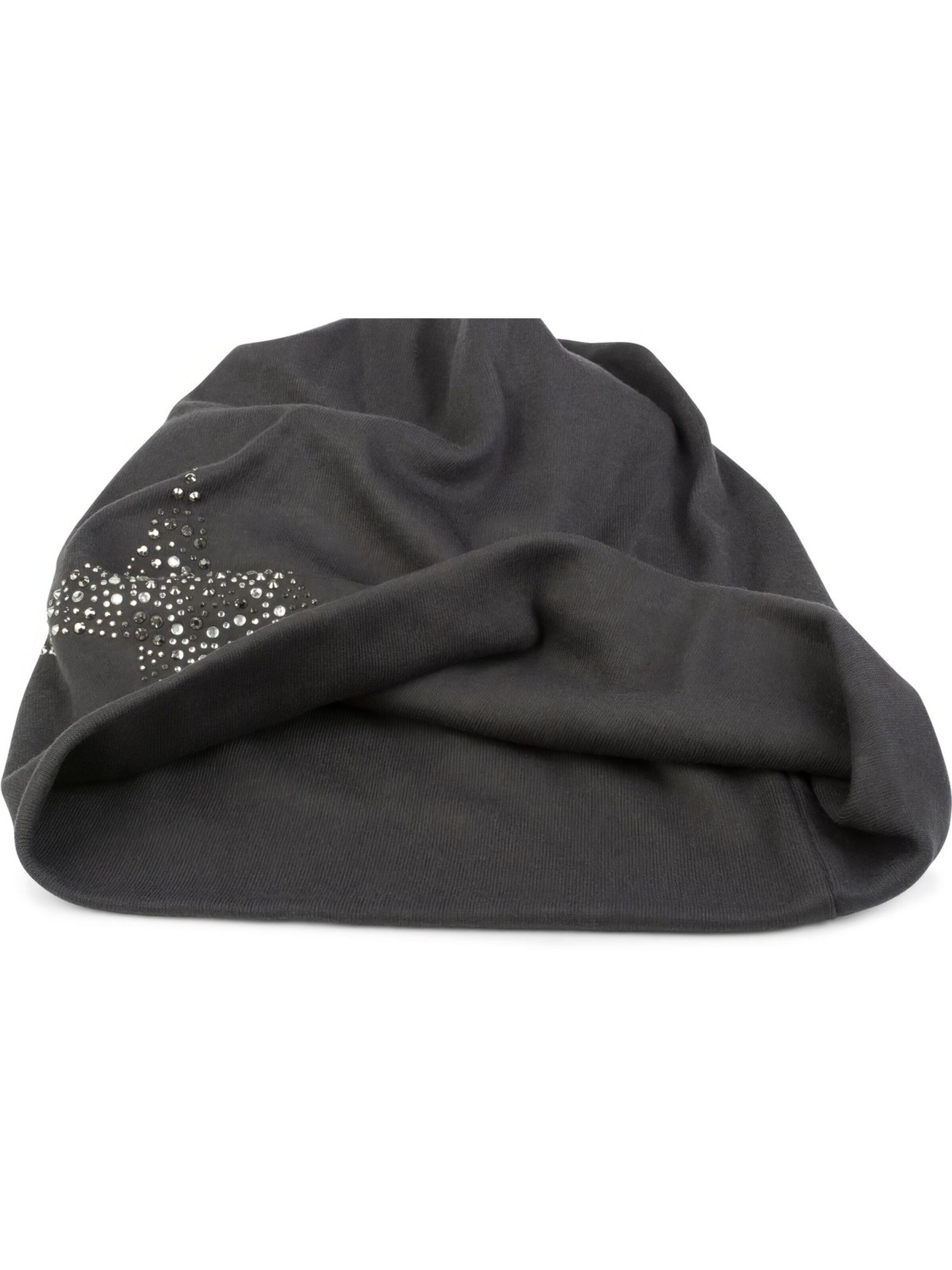 styleBREAKER Mütze 'Beanie Mütze mit Strass Nieten Stern'‌‌‌‌‌‌‌‌‌‌ in Grau
