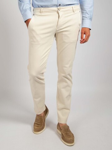 Suitable Regular Chino 'Pico' in Wit: voorkant