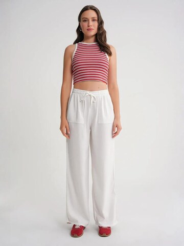 Wide Leg Pantalon MixRay en blanc
