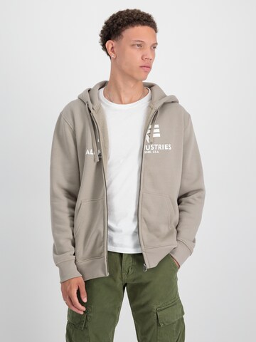 ALPHA INDUSTRIES Sweat jacket in Beige