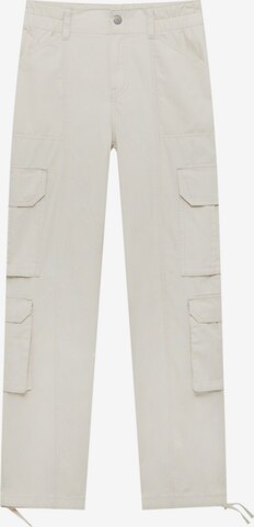 Wide Leg Jeans cargo Pull&Bear en beige : devant