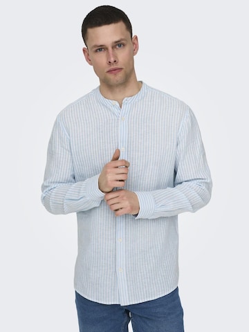 Only & Sons - Ajuste estrecho Camisa 'Caiden' en azul