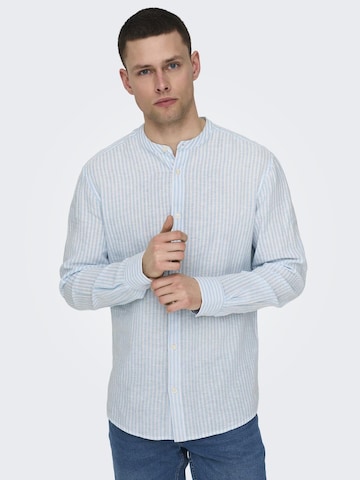 Coupe slim Chemise 'Caiden' Only & Sons en bleu