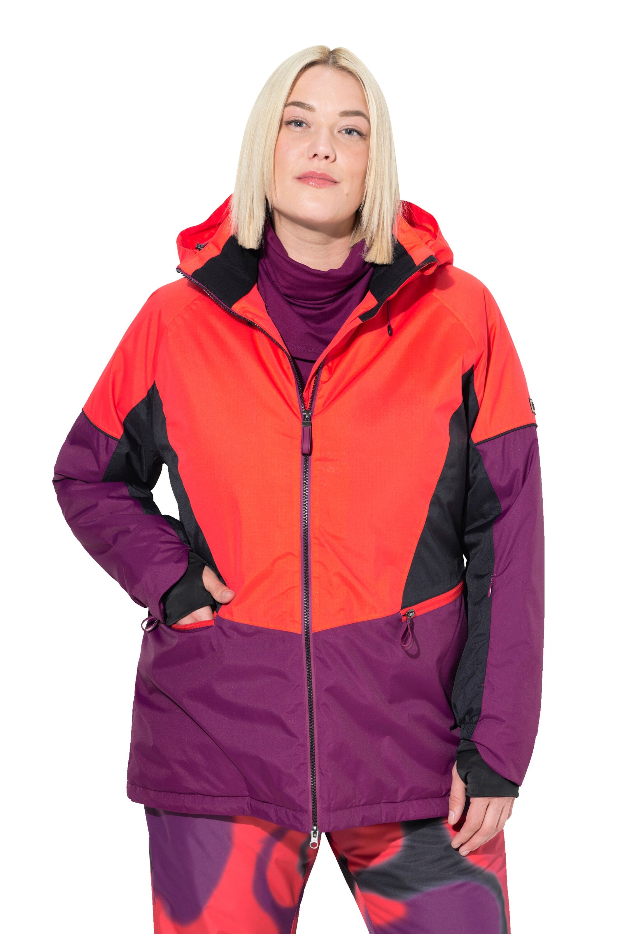 Ulla Popken Weatherproof jacket in Orange: front