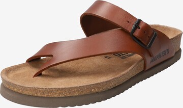 MEPHISTO T-Bar Sandals 'Niels' in Brown: front