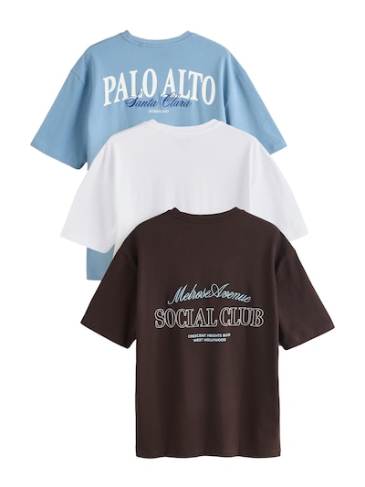 Next T-Shirt en opal / brun foncé / blanc, Vue avec produit