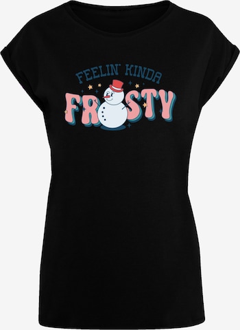 F4NT4STIC Shirt 'Feelin Kinda Frosty Snowman' in Schwarz: Vorderseite
