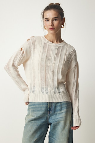 Happiness İstanbul Trui in Beige: voorkant