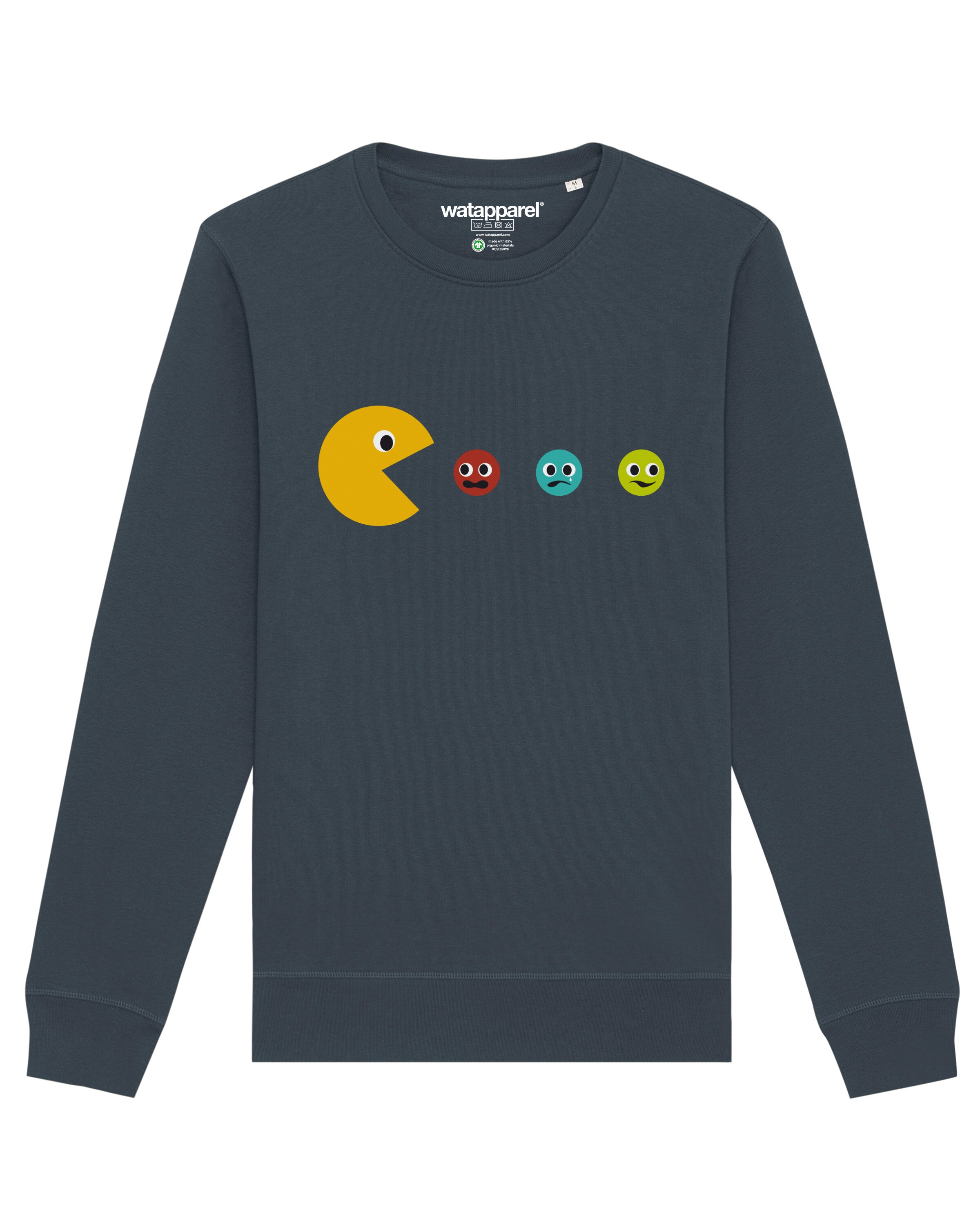 Sweat-shirt 'Pacmännchen' Watapparel en gris : devant