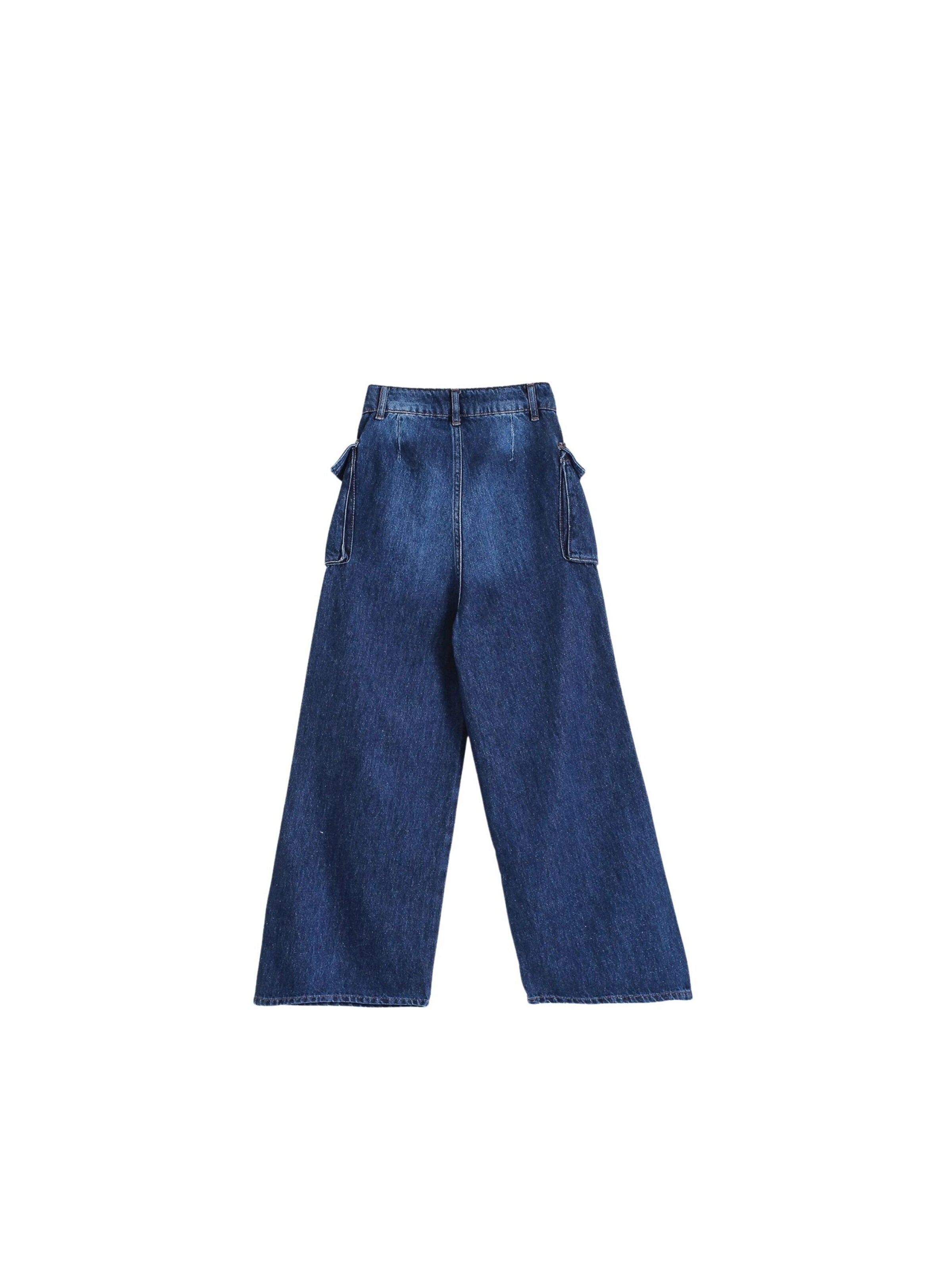 Solang Regular Hose Denim-Cargo-Hose mit Cargotaschen in Blau
